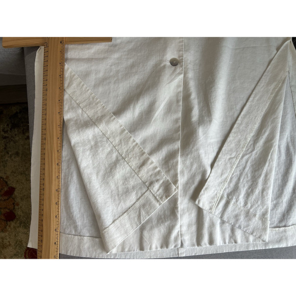 Vintage Statement Ivory Long Shirt Dress Sailor Collar ,side slit Button 12 - Picture 5 of 9